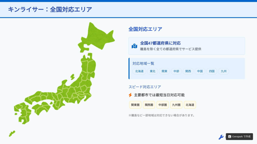 キンライサー 対応エリア