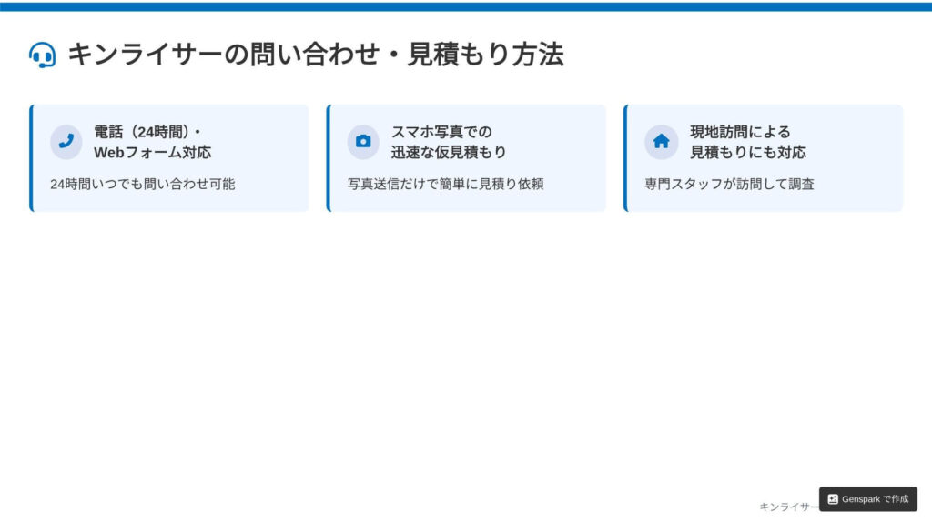 キンライサーの問い合わせ・見積もり方法